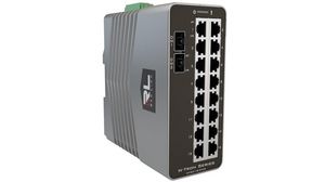 Industriell Ethernet-switch, RJ45-portar 16, Fiberportar 2SFP, 1Gbps, Lager 2 hanterat
